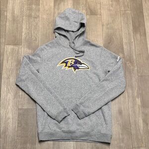 Nike Gray Hoodie with Purple and Yellow Logo